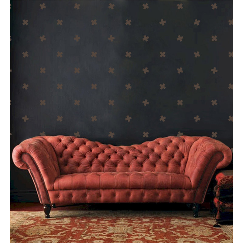 Décalcomanie murale à motifs croisés suisses, H 6 po x l 6 po x P 0,01 po, Brun