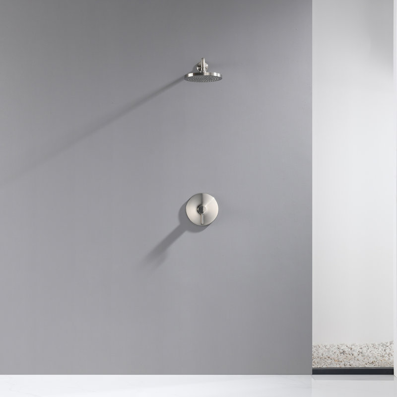 Single Handle 1-Spray Shower Faucet with Valve, Brushed Nickel