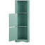 Armoire d'angle haute pour salle de bain, casier séparé, porte et tablette réglable, panneau de fibres à densité moyenne, vert