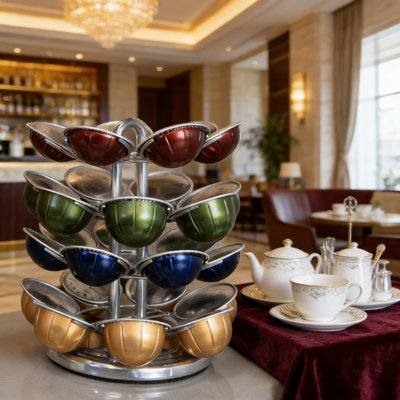 Nifty Vertuoline Coffee Pod Carousel Organizer - 360-Degree Spinning Lazy Susan Holder For 28 Capsules, Space-Saving Kitchen Countertop Storage For Home Or Office