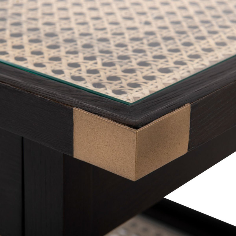 Austin Glass End Table, Espresso