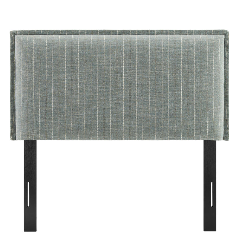 Bentleyville Striped Linen Blend Twin Size Headboard In Spa Blue Stripe, Twin, Sage