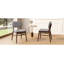 Ensemble de 2 chaises de salle à manger rembourrées Mid-Century avec structure en bois d'hévéa, noyer-293743339