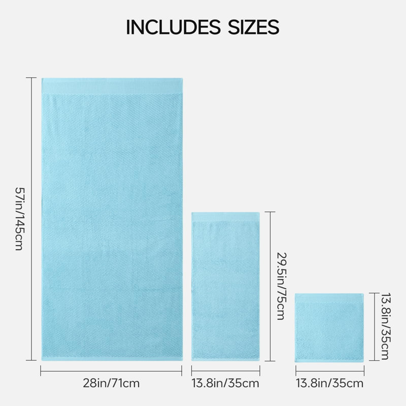 8-Piece Premium Towel Set (Blue), Blue