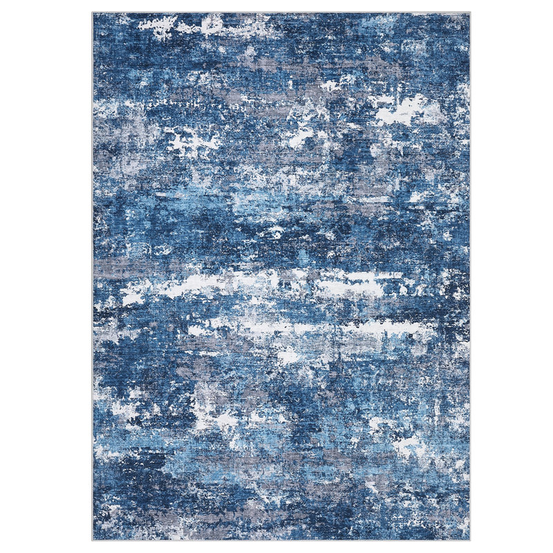 Modern Abstract Machine Washable Area Rug for Living Room, Modern Living Room Carpet with Non-Slip Backing, Soft Stain Resistant Bedroom Carpet