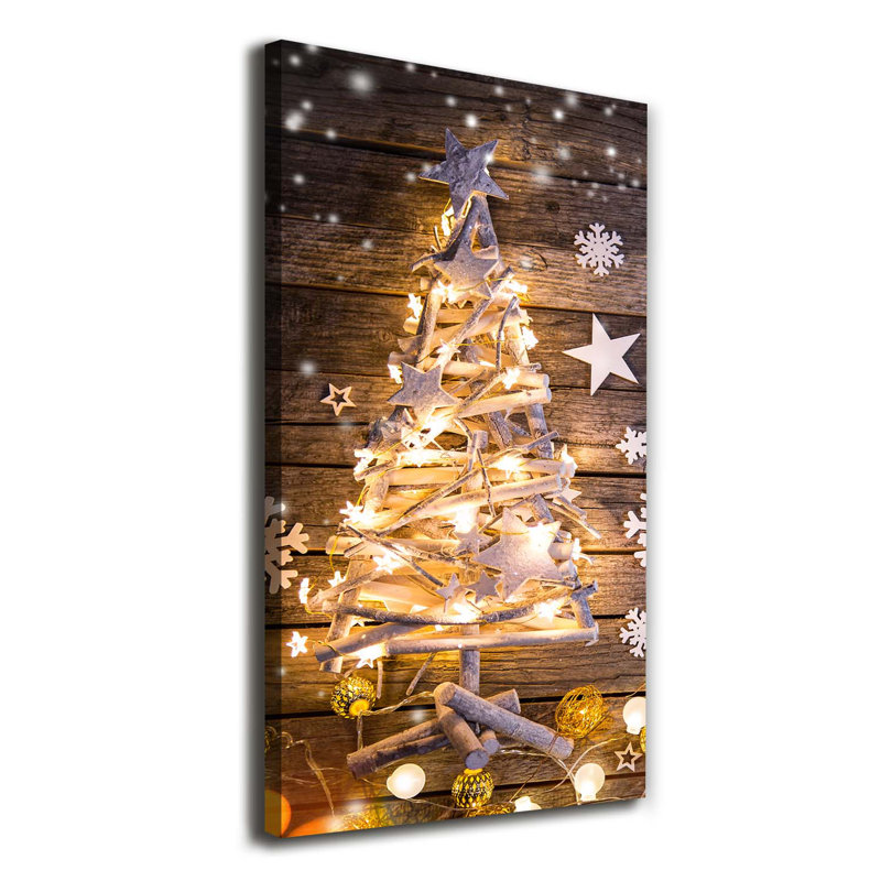 Shining Christmas Tree - Wrapped Canvas Print, 120cm H x 60cm W