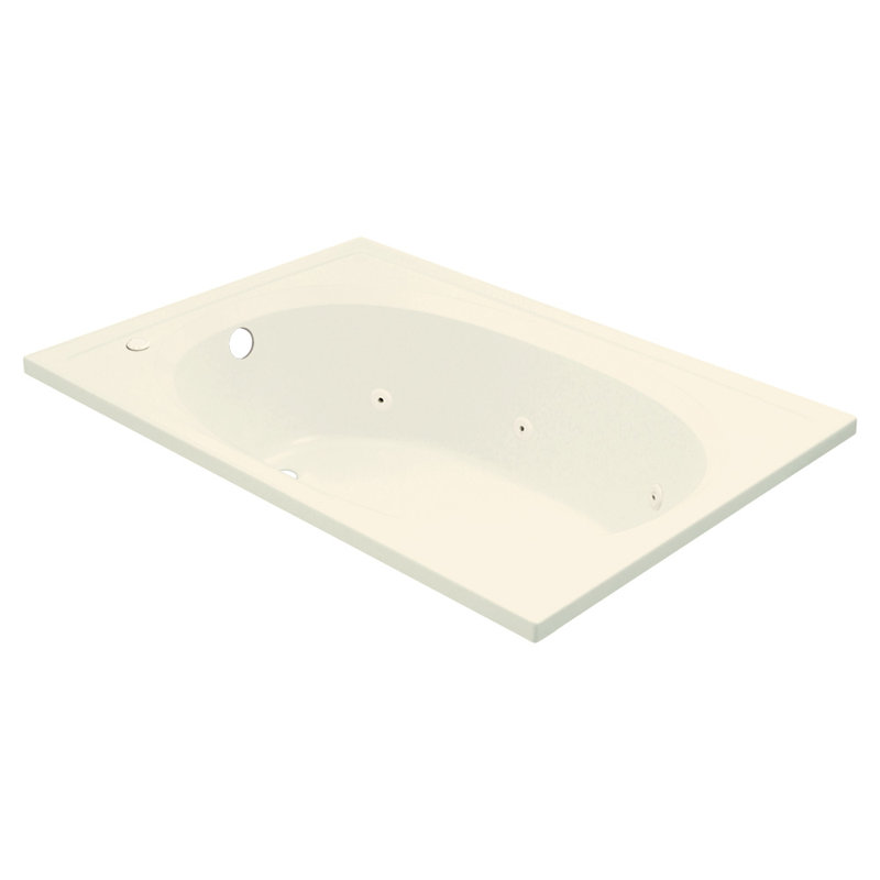 Tranquility 60'' L Whirlpool Bathtub, Biscuit
