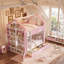 Lit superposé Benedict Modern Kids avec bande lumineuse à DEL, tiroirs de rangement et tablettes pour le plaisir et l'organisation-563749202