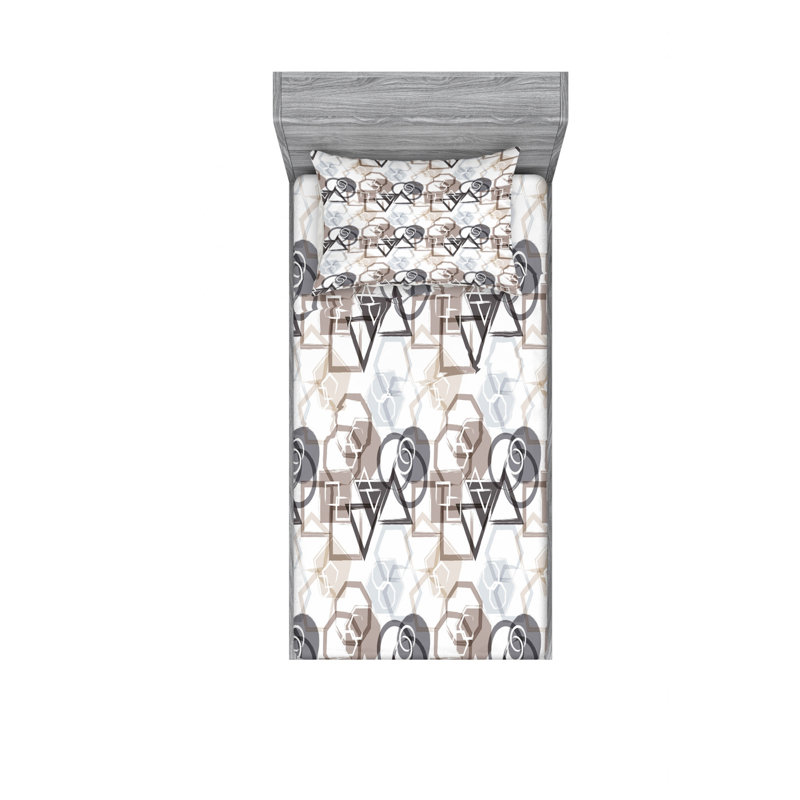 Ensemble de draps Plygons, Ensemble de draps pour lit simple avec drap-housse
