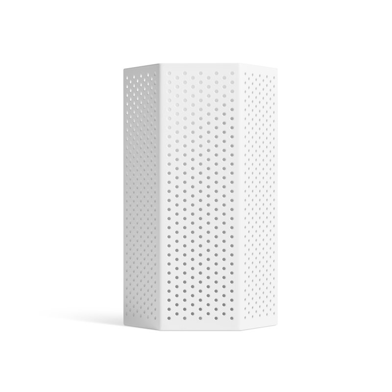 Wink Powder-coated Aluminum Tabletop Lantern, 9" H x 6" W x 5" D, White
