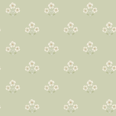 Papier peint à motif marguerite non collé