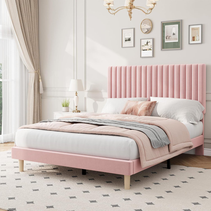 Double (4'6) Bed, Beige, Metal
