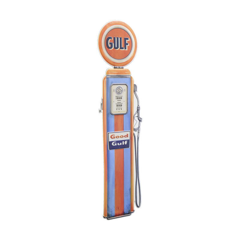  Gulf Oil Vintage Gas Pump Metal Sign - Retro Garage Decor