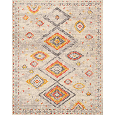 Tapis beige / orange / gris Aldora Southwestern