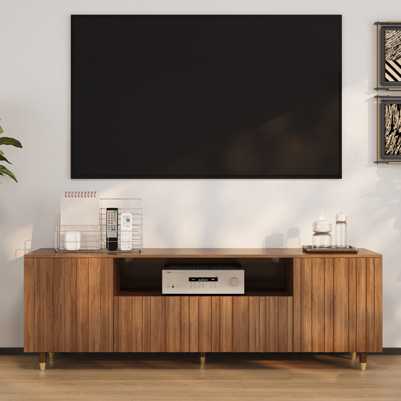 70.86" Modern Wood TV Stand Mid-Century Media Console Long Stand with Storage and Cable Management for living room