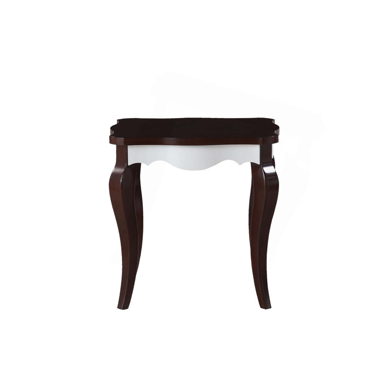 Table de bout blanche et noyer