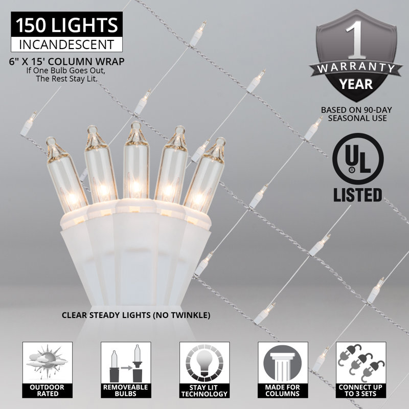 Christmas Column Wrap 150 Light Net Lights