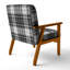 Fauteuil d'appoint rembourré à motif tartan vert et orange Fetullah-384490241-384490490