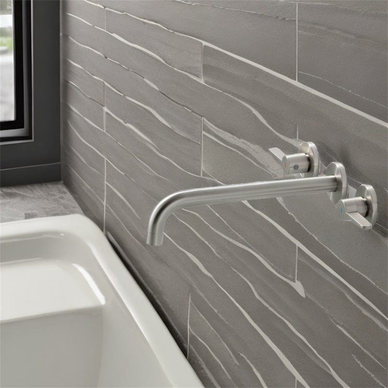 Robinet de baignoire 2 poignées, Nickel