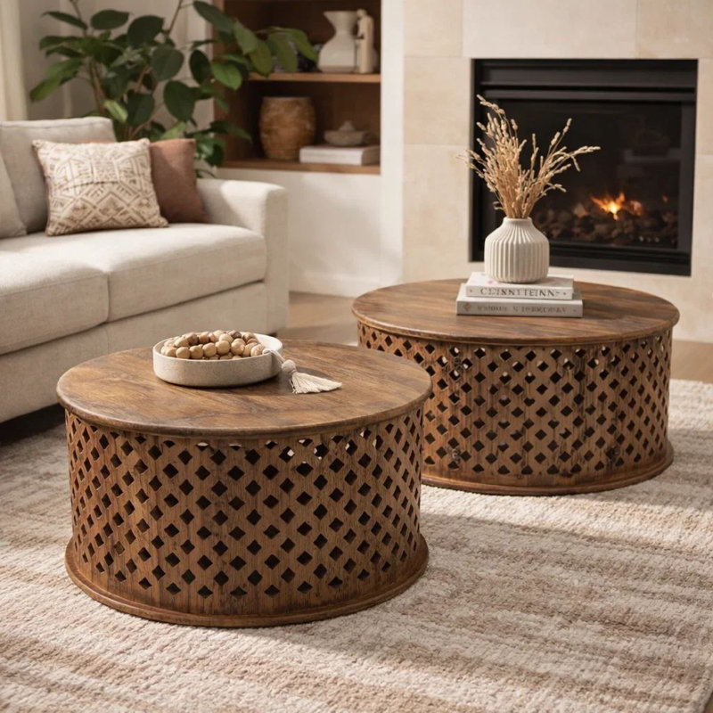 Tables cylindriques en bois massif