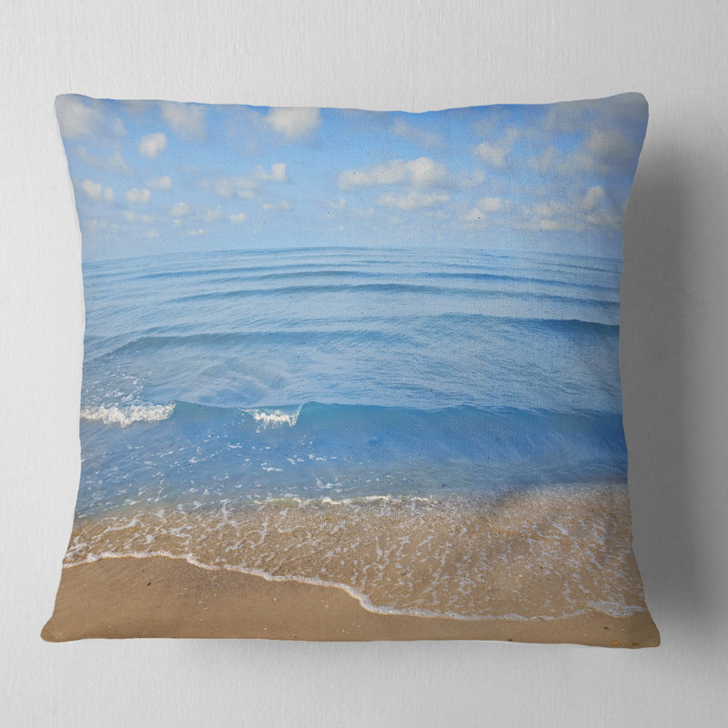 Coussin Expansive Tropical Blue Beach - Sea & Shore, 18 po x 18 po, Carré