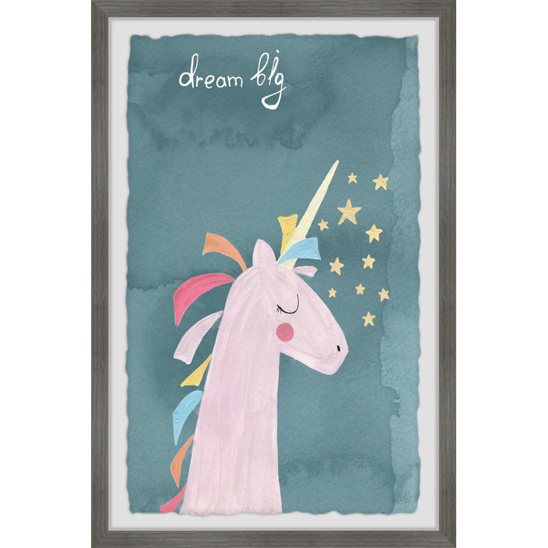 Cotner Dream Big Unicorn - Single Picture Frame Painting, 30cm H x 20cm W