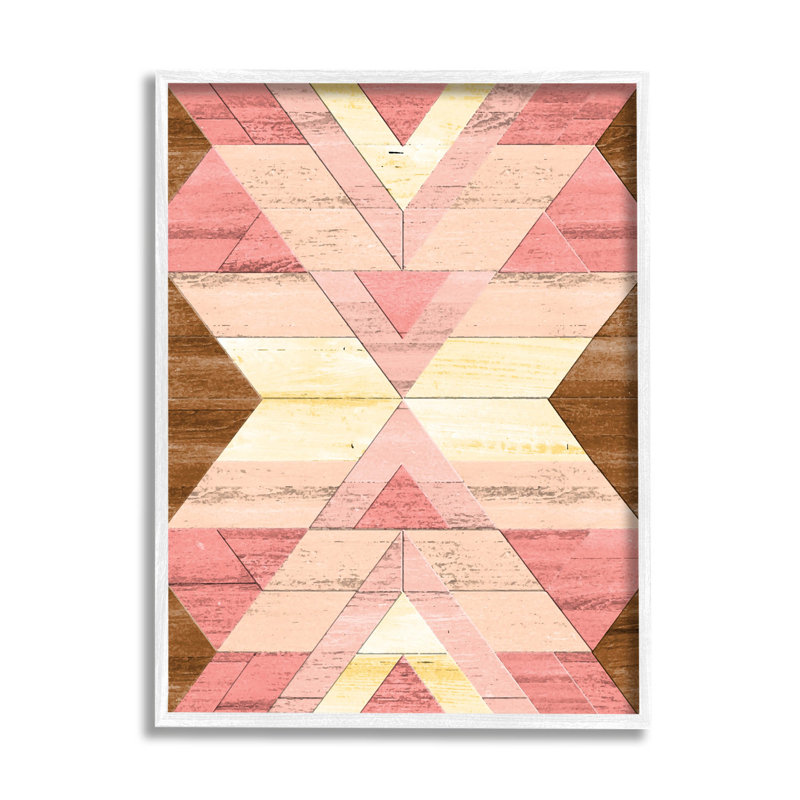 «Desert Sunset Pink Shapes», estampe numérique par Erica Billups, H 20 po x l 16 po x P 1,5 po, Cadre blanc