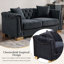 Canapé Chesterfield en velours avec dossier et accoudoirs capitonnés, garniture cloutée, coussins amovibles, structure en bois massif, canapé de salon-133044489-133044490