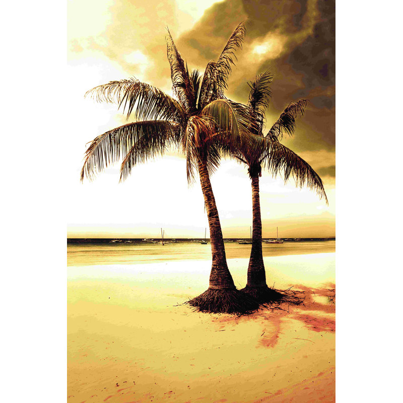 Coucher de soleil tropical, H 12 po x l 8 po