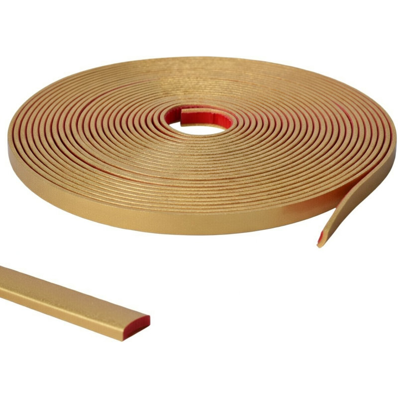 Garniture de moulure murale 26,5 pi or matte auto-adhésive - 0,4 po de largeur en PVC auto-adhésif pour miroirs, tuiles et dosseret - or