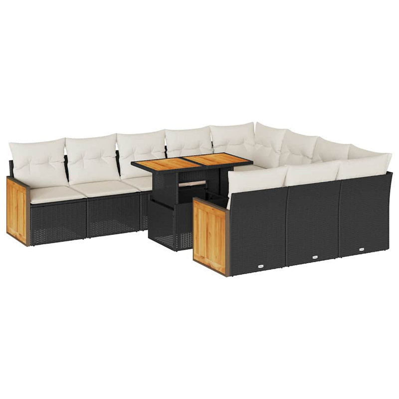 Vidaxl Garden Sofa Set Black