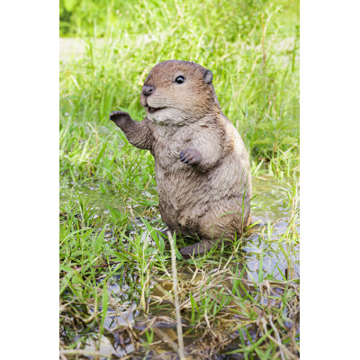American Beaver Cub Standing Statue