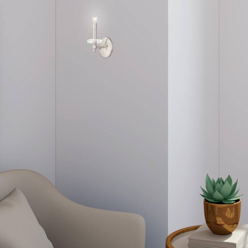 Christofer Candle Wall Light, Brushed Nickel