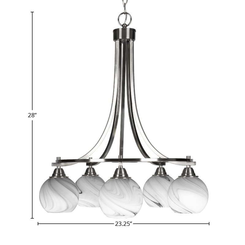 Michell 5-Light Chandelier, Brushed Nickel