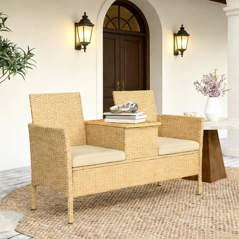 Extérieur avec table rabattable et compartiment caché, coussins confortables, convient aux balcons et patios