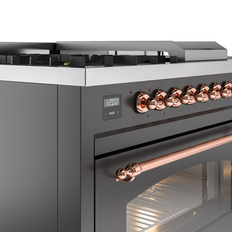 ILVE Nostalgie II 48 Dual Fuel Range, Emerald Green/Copper, Natural Gas
