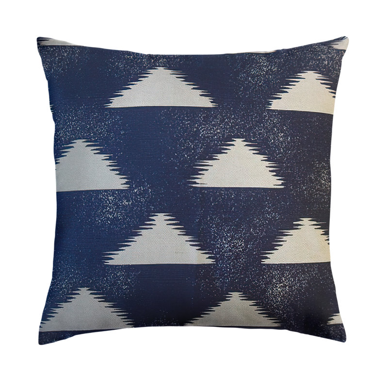 Zagiri Geometric Cotton Reversible Throw Pillow, 20" x 20", Indigo