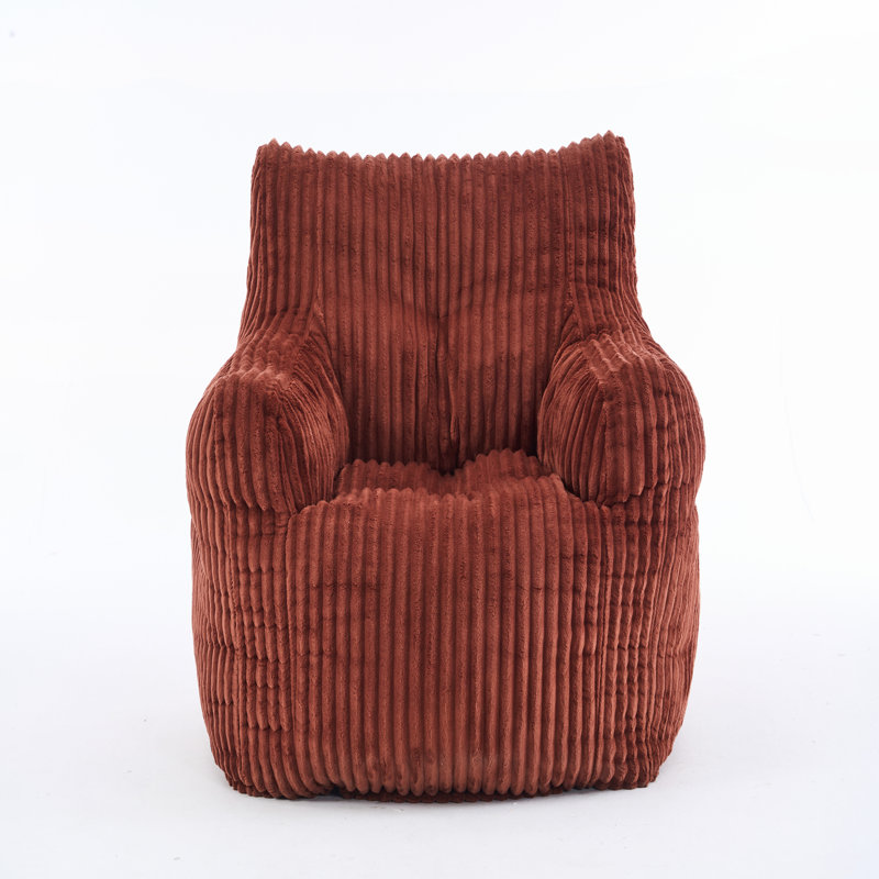 Fabric Bean Bag Chair, Red Corduroy