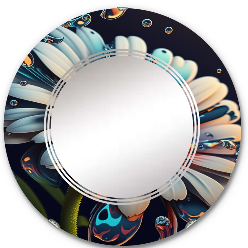 Miroir mural Modern Daisy II, 24 po x 24 po