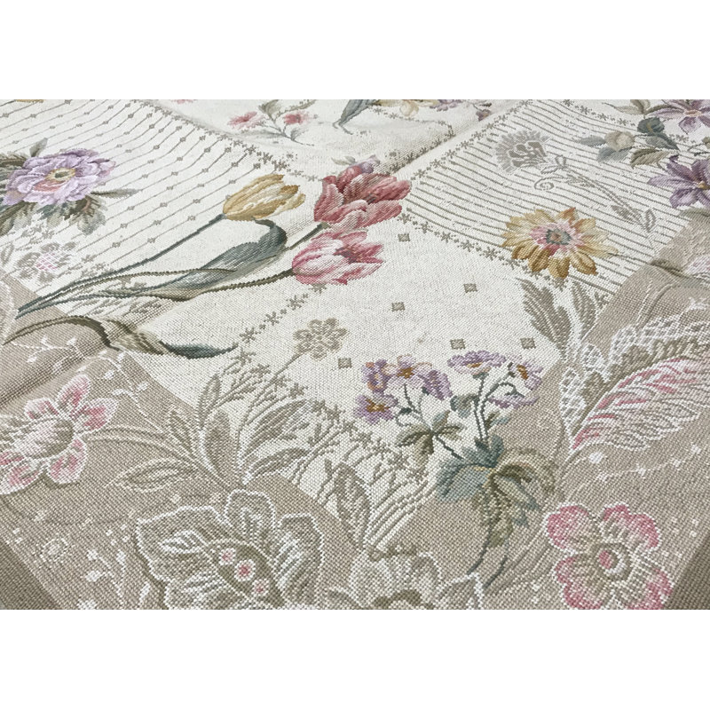 Tapis ivoire et beige noué à la main de haute qualité