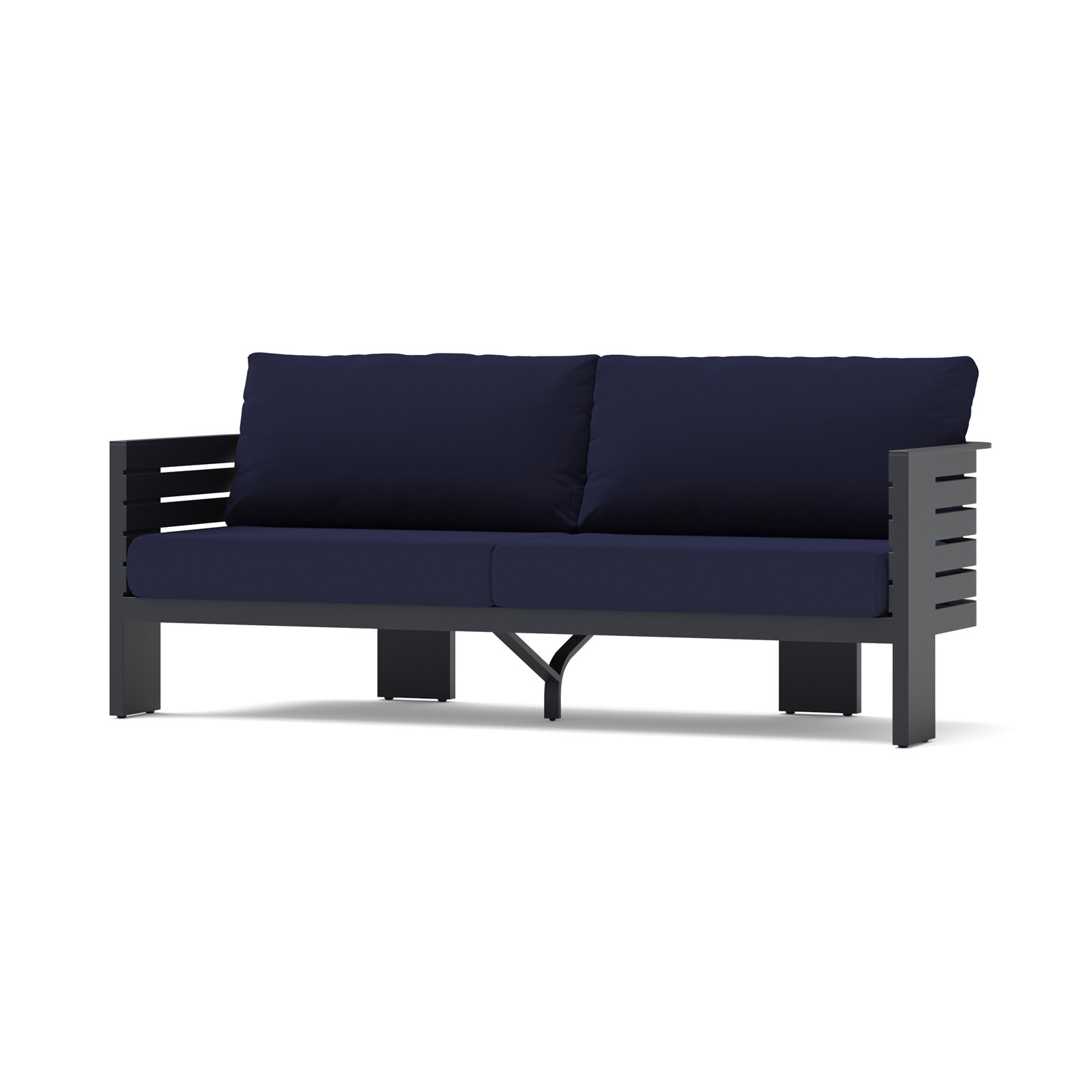 Ari 80In Outdoor Patio Sofa, Navy Blue