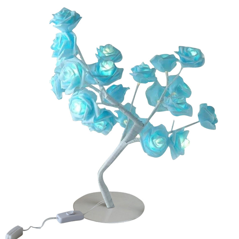Magnifique bouquet de roses avec lampe de table à DEL et décoration de fête