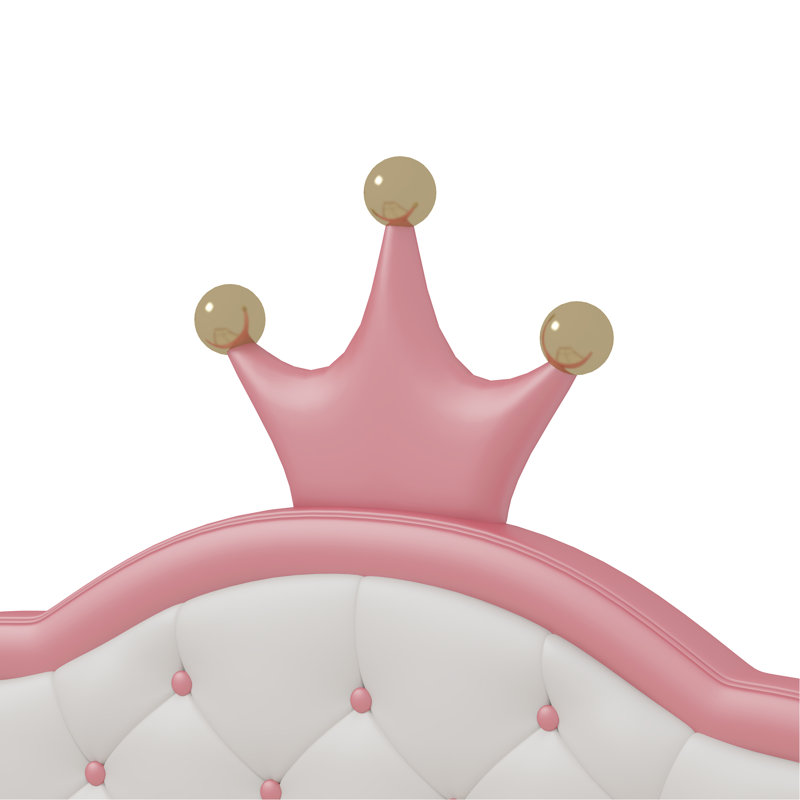 Lit princesse en cuir PU avec tête de lit, Lit simple