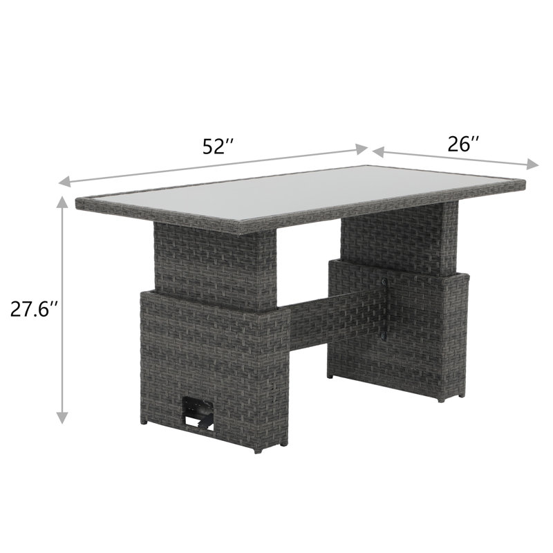 Table de salle à manger d'extérieur rectangulaire L 52 po x l 26 po Ceona