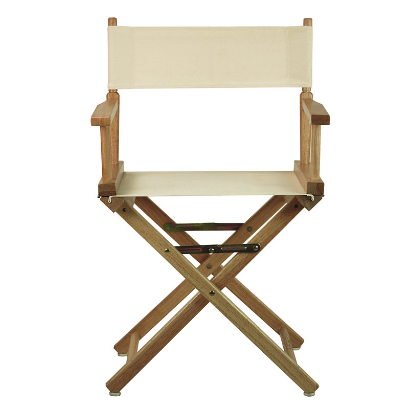 Chaise de réalisateur pliante 18 po, Naturel, Naturel / blé