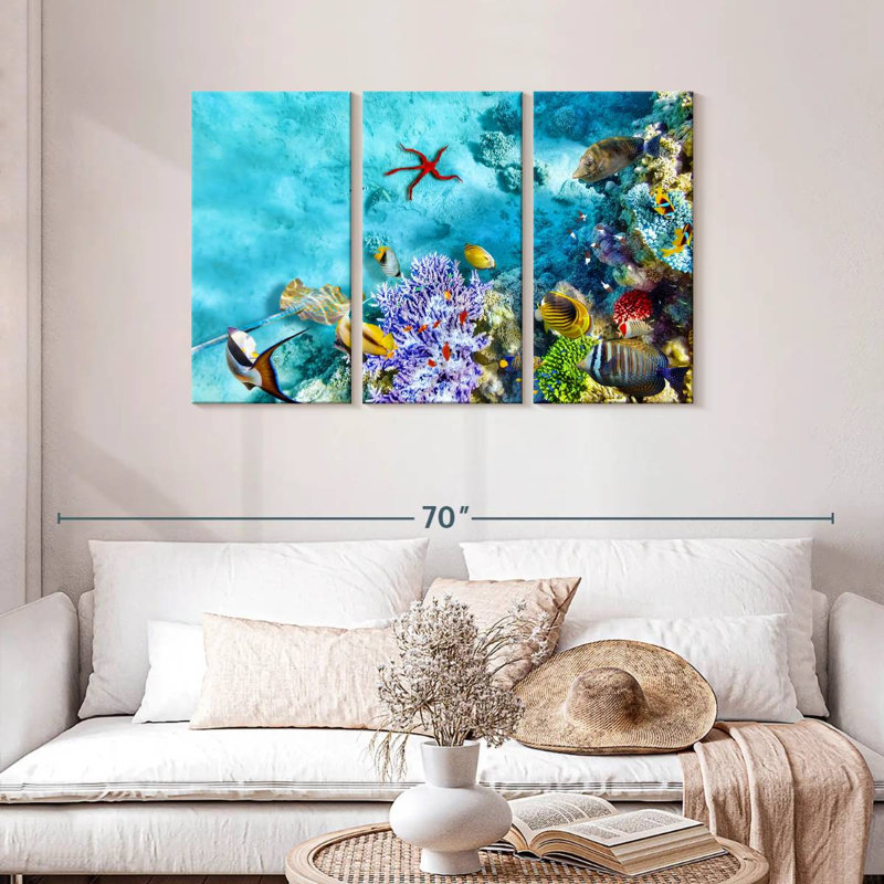 Life Underwater Scene, 28" H x 45" W