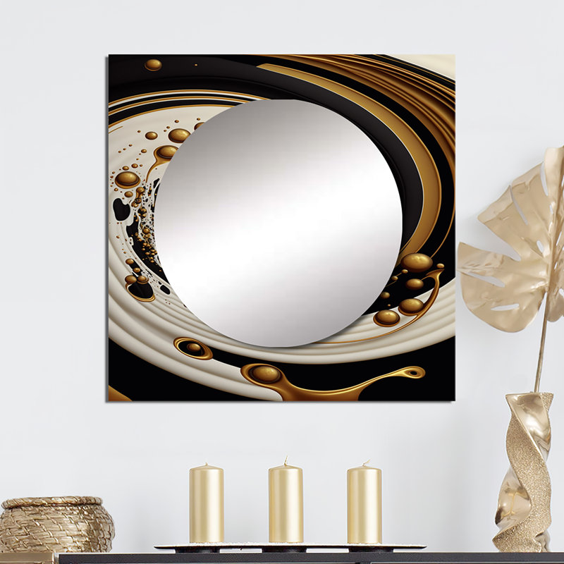 Hringur - Miroir mural de salon moderne, 23 po x 23 po
