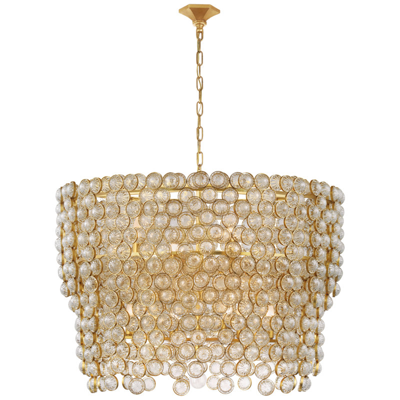 Julie Neill Milazzo Large Waterfall Chandelier, Gold
