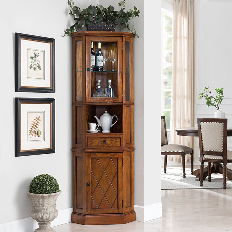 Vitrines en bois massif noisette + verre
