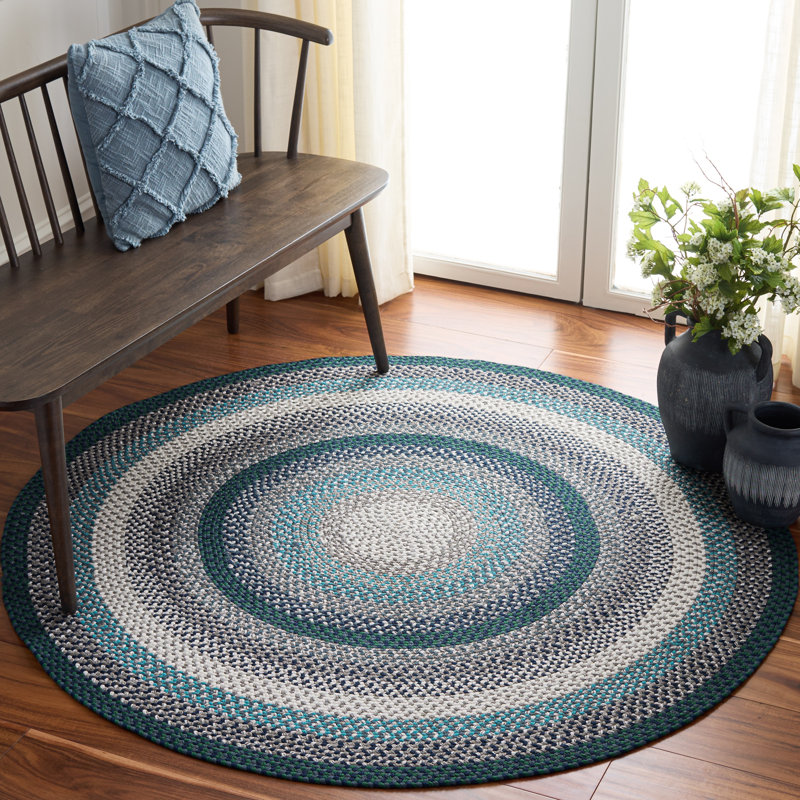 Tapis intérieur / extérieur tressé lavable à la machine, Rond 5 pi